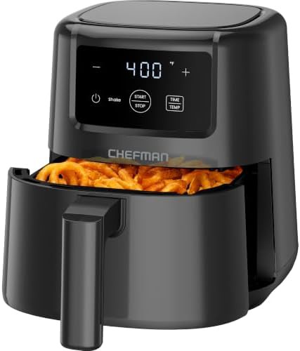 Mini two quart digital air fryer in black