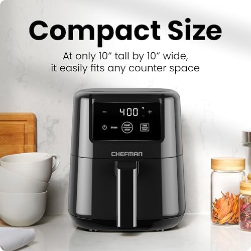 Mini two quart digital air fryer in black — photo 3