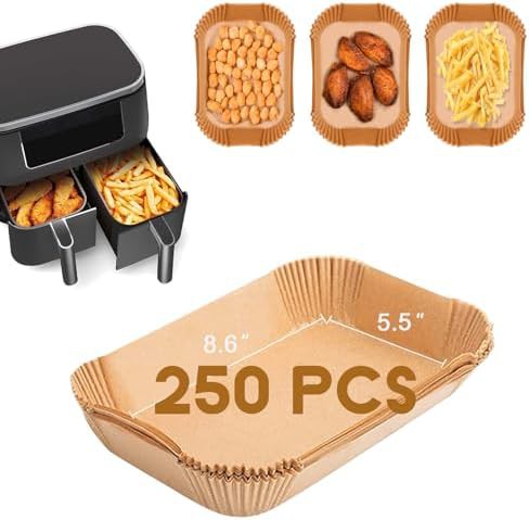 Disposable rectangular paper liners for dual fryers