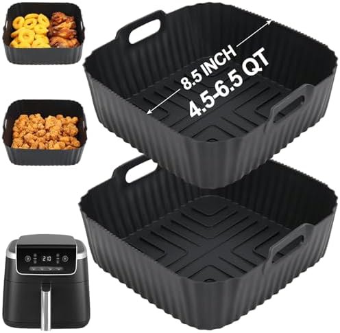 Square reusable silicone basket liners