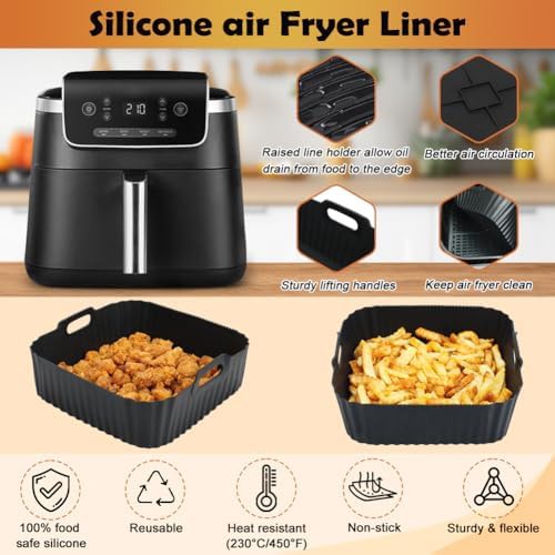 Square reusable silicone basket liners — photo 3