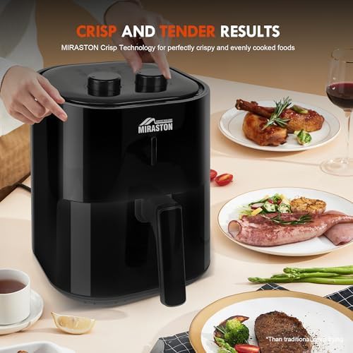 MIRASTON 4.5QT black dial air fryer — photo 3