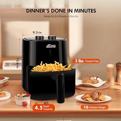 MIRASTON 4.5QT black dial air fryer — photo 4