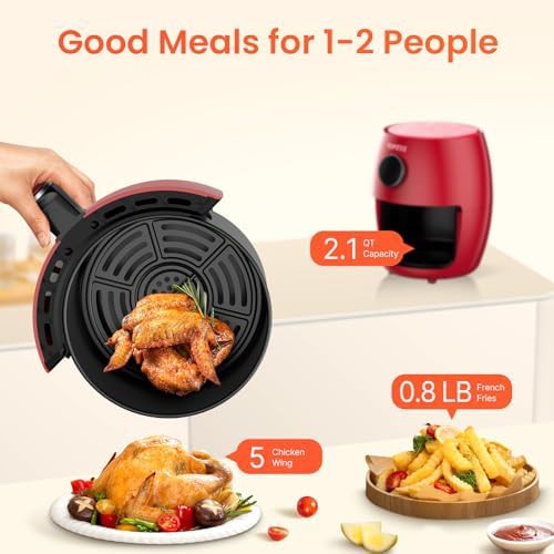 Vibrant red two quart mini air fryer — photo 4