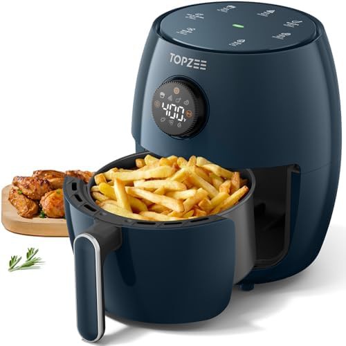 Dark blue two quart mini air fryer