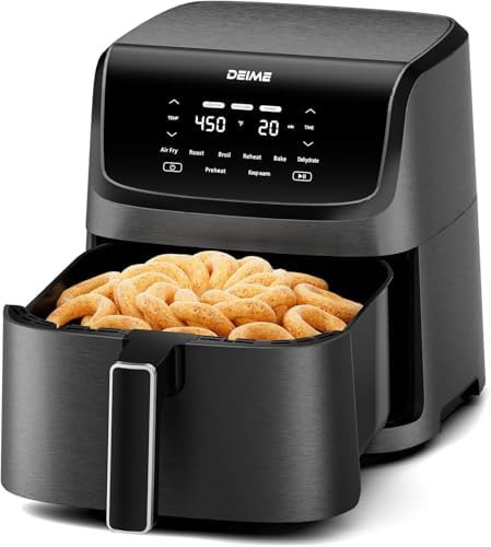 Large black touchscreen oilless air fryer