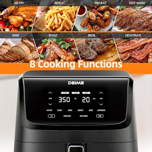 Large black touchscreen oilless air fryer — photo 5