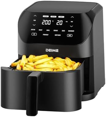 Black digital touchscreen six quart fryer