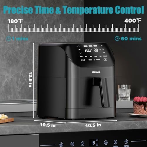 Black digital touchscreen six quart fryer — photo 3