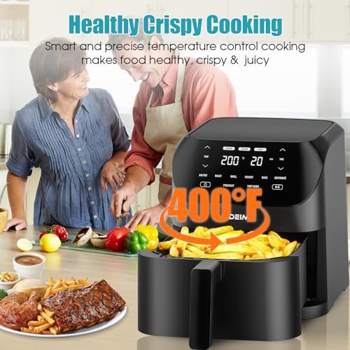 Black digital touchscreen six quart fryer — photo 5