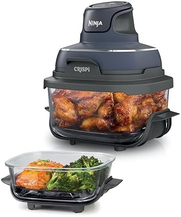 Grey Glass Portable Four Quart Air Fryer
