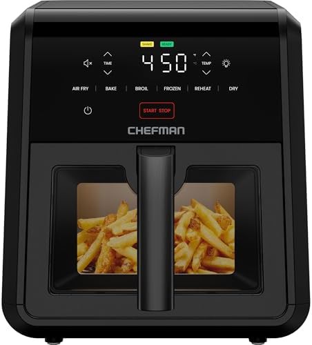 Seven quart black turbofry with touchscreen