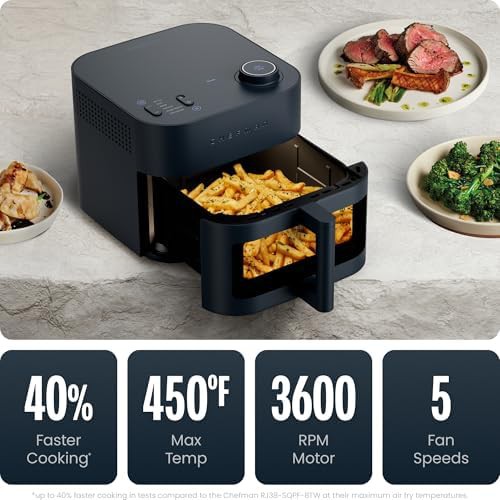 Eight quart ceramic basket air fryer with window — photo 4