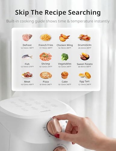 White manual knob mini air fryer — photo 3