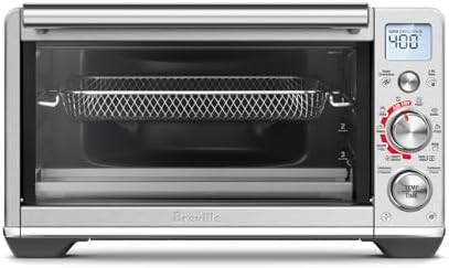 Brushed stainless compact smart oven air fryer