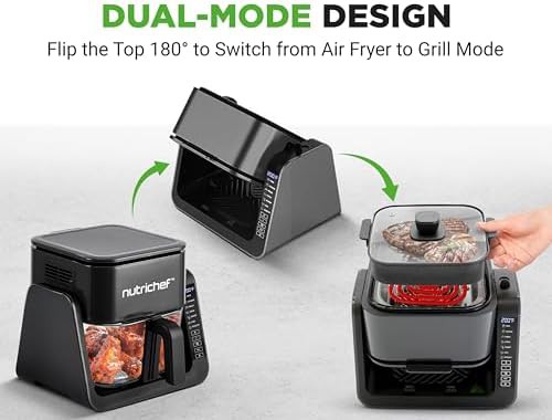Black glass air fryer and grill — photo 3