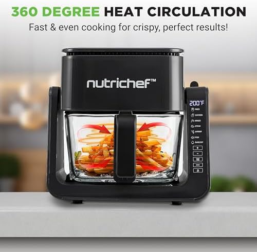 Black glass air fryer and grill — photo 4
