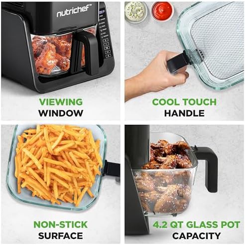 Black glass air fryer and grill — photo 5