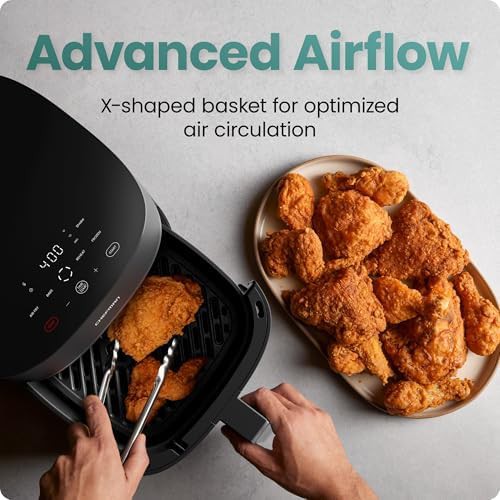 Grey five quart turbox air fryer with touchscreen — photo 4