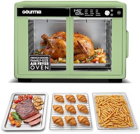 Green nine-slice french door toaster oven
