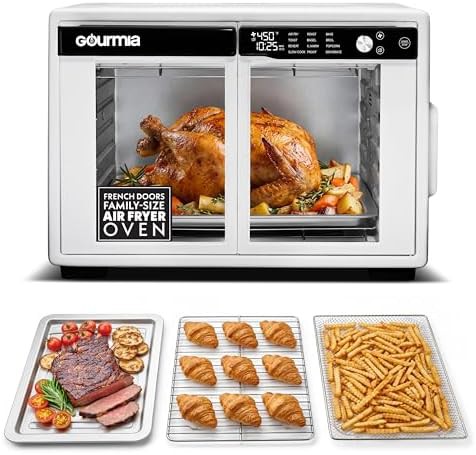 White nine-slice french door toaster oven