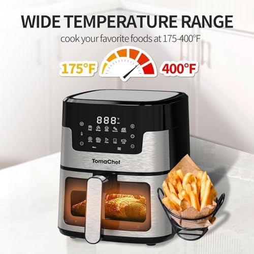 Black digital air fryer with window — photo 4