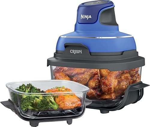 Blue Glass Portable Air Fryer Cooking System