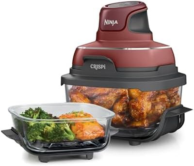 Cherry red glass four quart air fryer