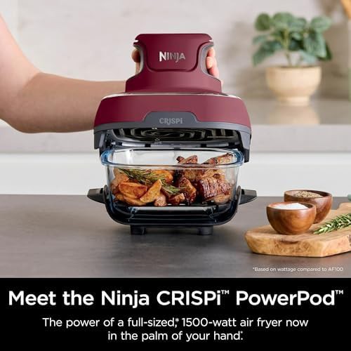 Cherry red glass four quart air fryer — photo 3
