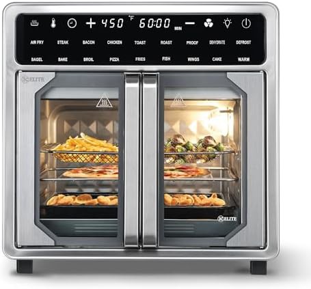 Kitchen elite french door stainless steel air fryer oven