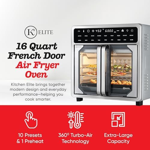 Kitchen elite french door stainless steel air fryer oven — photo 3