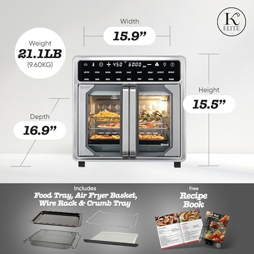 Kitchen elite french door stainless steel air fryer oven — photo 5