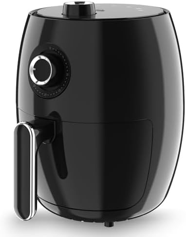 Small black two quart compact air fryer