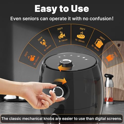 Small black two quart compact air fryer — photo 4