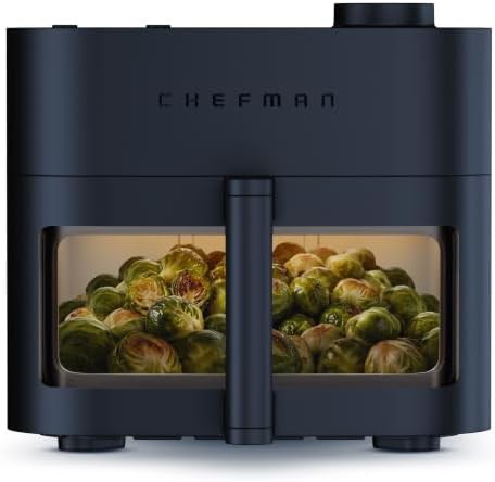 Eight quart ceramic air fryer with window