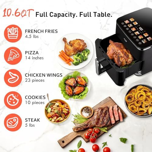 Large Stainless Steel Air Fryer with Window — photo 4
