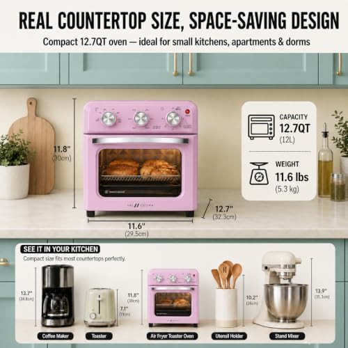 Pink Retro Compact Toaster Oven 12.7 QT — photo 3