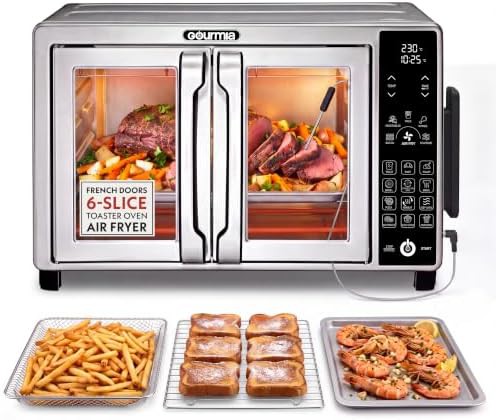 Stainless steel toaster oven with temperature probe
