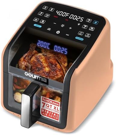 Peach panorama window air fryer 7 quart