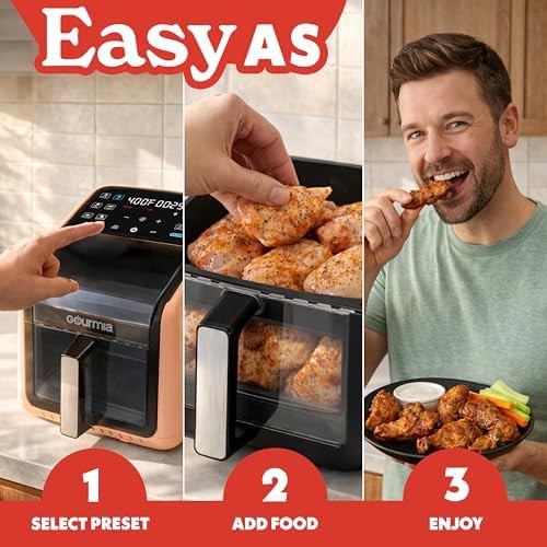 Peach panorama window air fryer 7 quart — photo 3