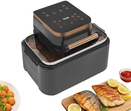 Silver gray glass air fryer oven 12 quart