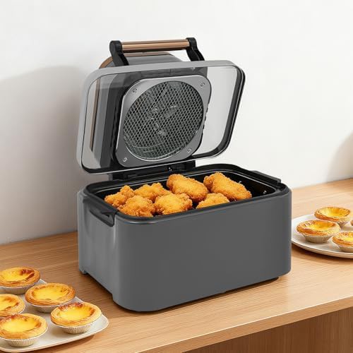 Silver gray glass air fryer oven 12 quart — photo 4