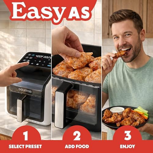 White 7 qt basket air fryer with viewing window — photo 3