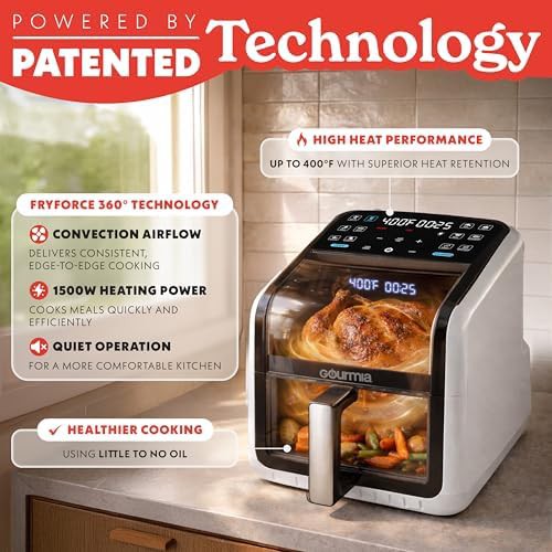 White 7 qt basket air fryer with viewing window — photo 4