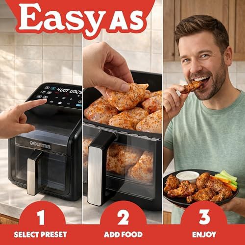 Black 6 qt basket air fryer with viewing window — photo 3
