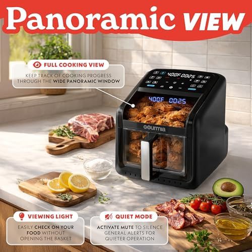 Black 6 qt basket air fryer with viewing window — photo 5