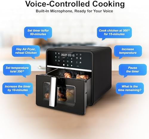 Voice control large basket fryer 10 qt — photo 5