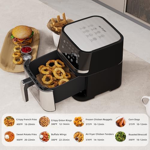 Large stainless steel air fryer with window — photo 3