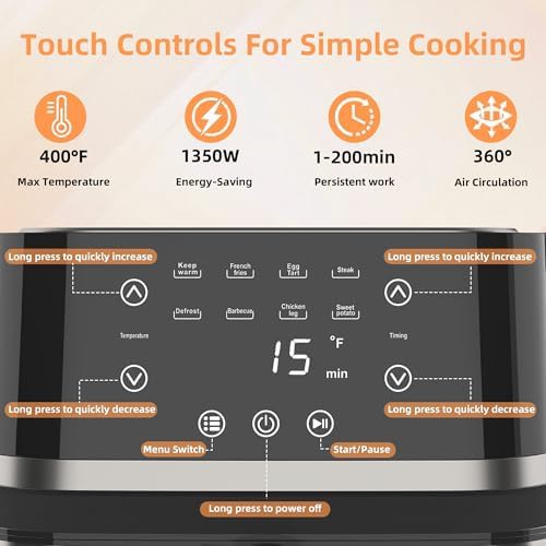 Large stainless steel air fryer with window — photo 4