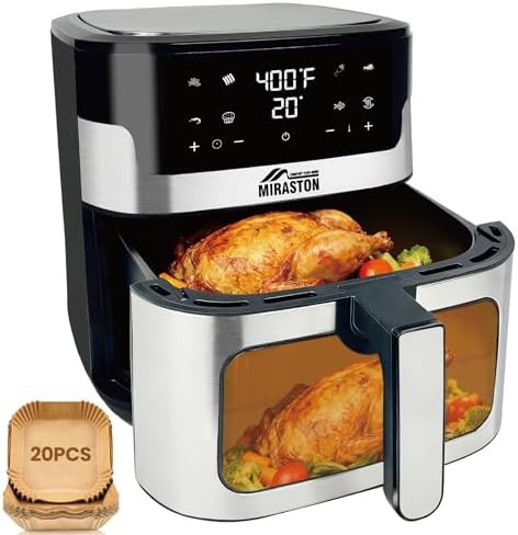 Family size stainless steel touchscreen air fryer